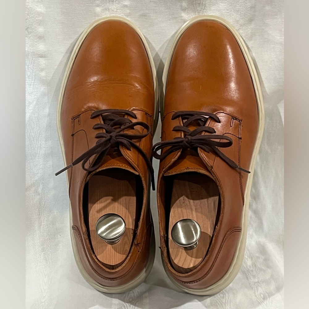 Allen Edmonds HENDERSON DERBY Leather LACEUP Dress Shoe IN COGNAC MEN SIZE 11D - Picture 3 of 12